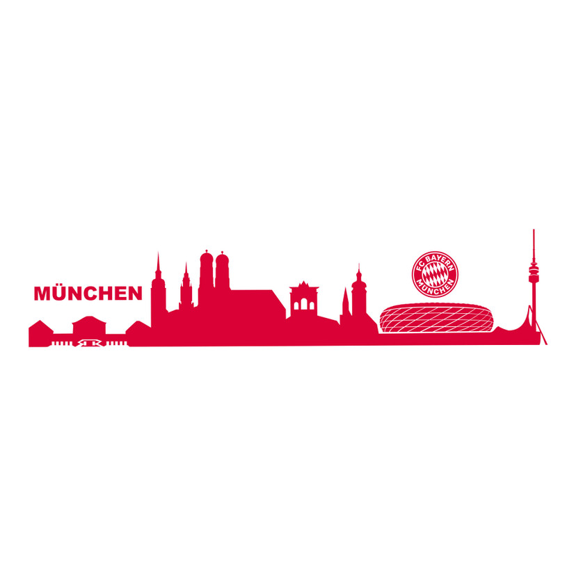 Muursticker München Skyline met Logo