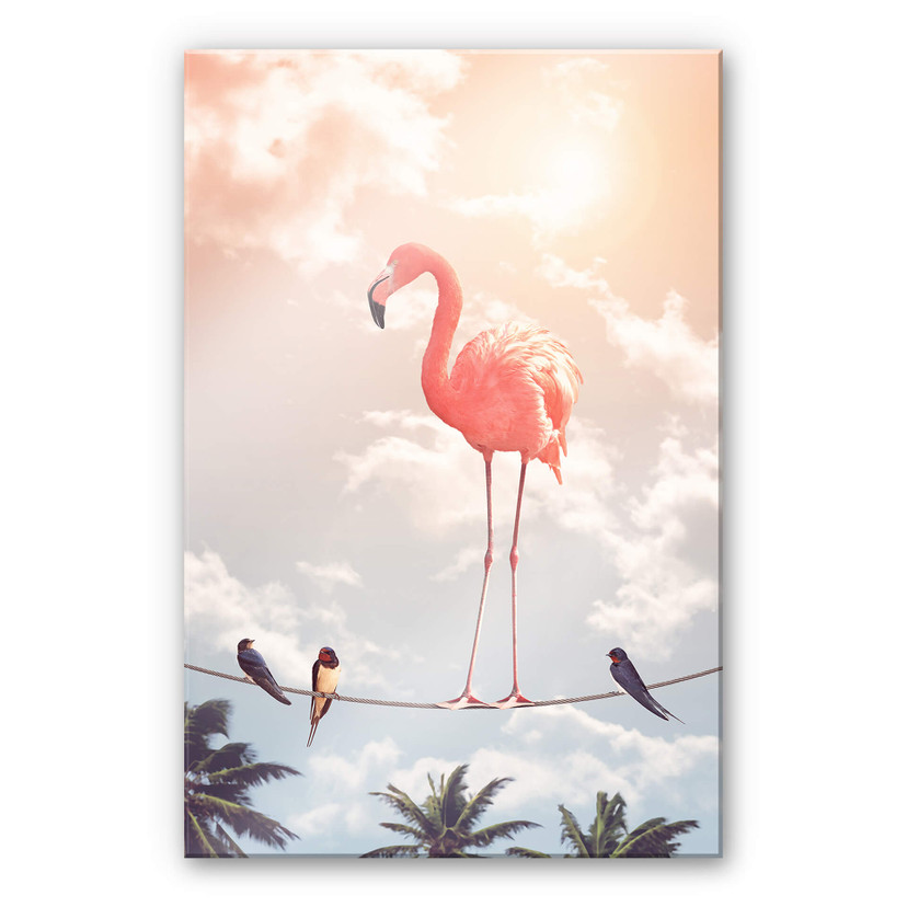Akrylbillede Loose - Flamingo og venner