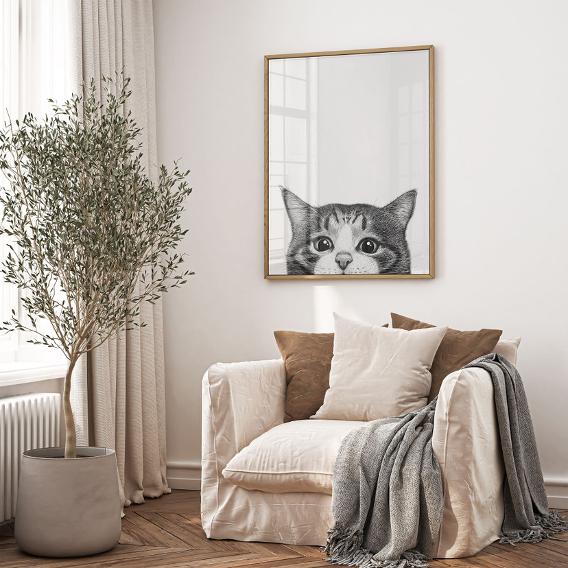 Poster Chat curieux - Korenkova