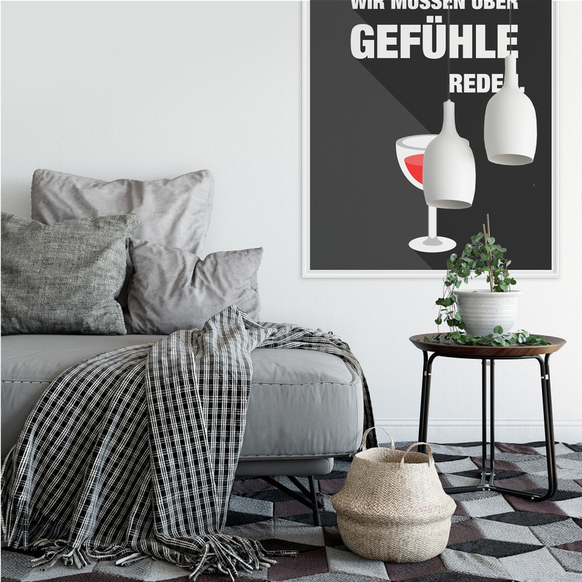 Wallprint Hol den Wein, wir müssen über Gefühle reden
