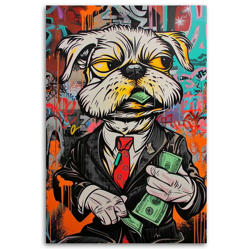 Leinwandbild Hundedollar Pop Art