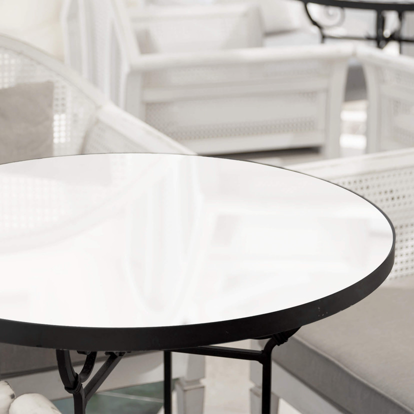 Plateau de table en verre - Uni blanc - Rond