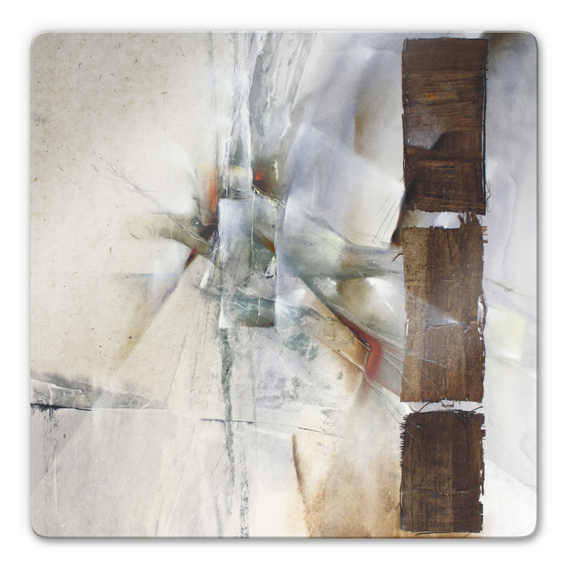 Glasschilderij Schmucker - Witte Compositie