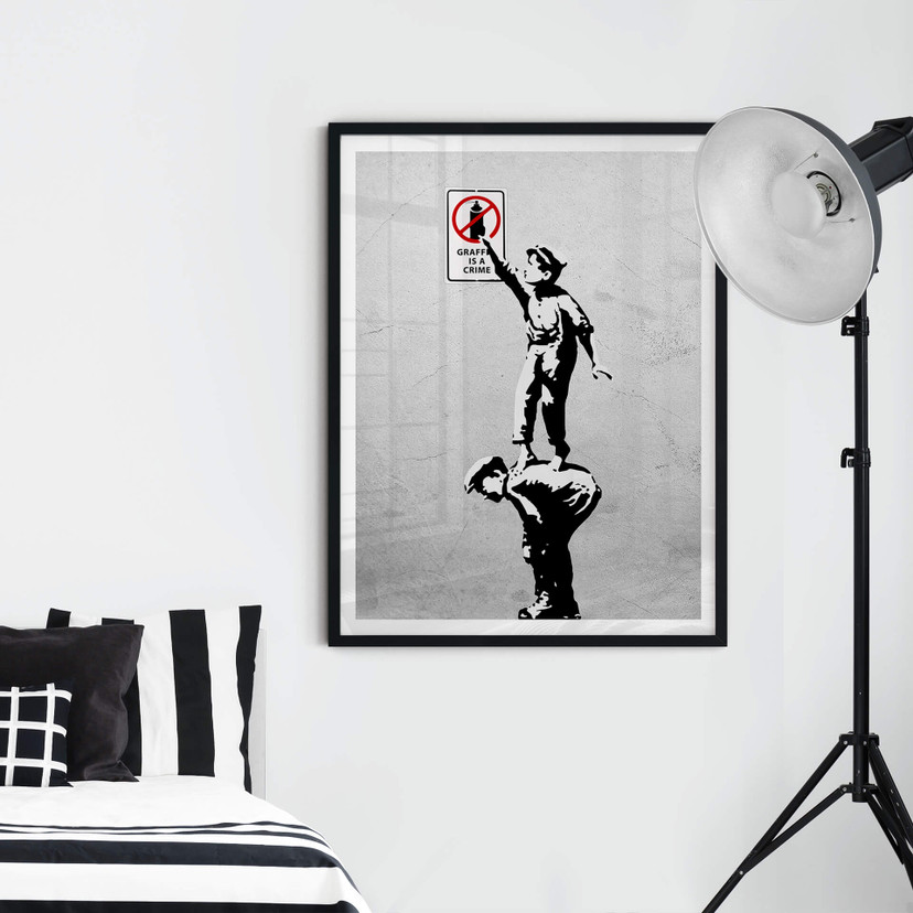 Plakat Banksy'ego - Graffiti to przestępstwo