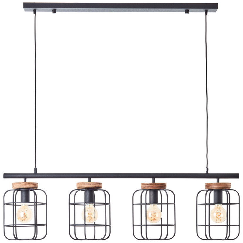 Pendelleuchte Inga, braun, 157,5 x 20 cm, Metall Pendellampe, dimmbar
