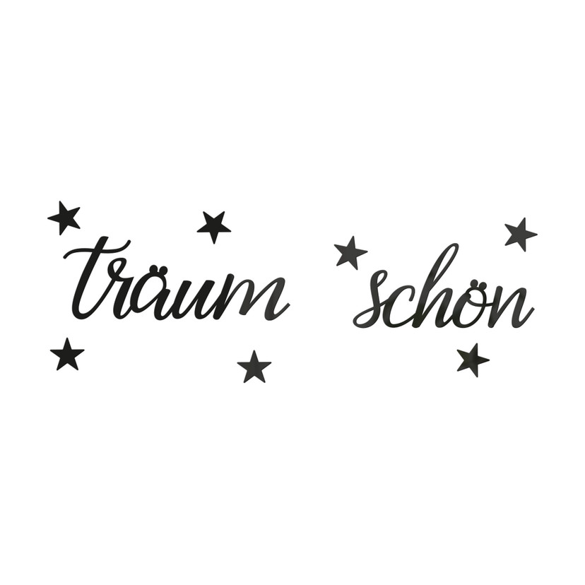 3D Schriftzug Träum Schön mit Sternen - Acryldeko