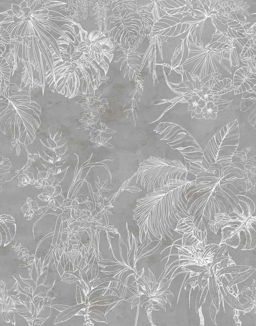 Brun blomstertapet Fototapet til stue Soveværelse 2.70 x 2.12 cm