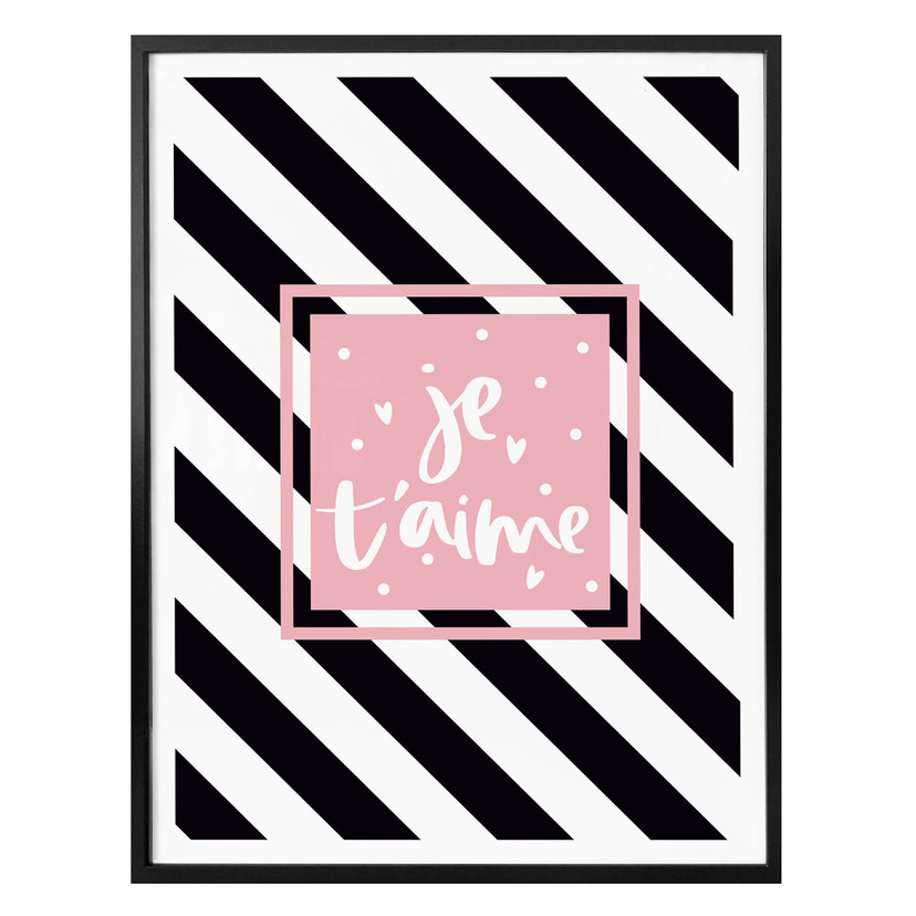 Plakat Je t'aime retro