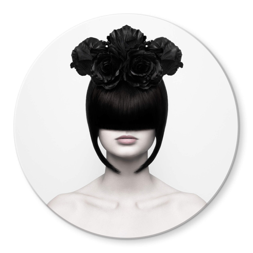 Glasschilderij Nemcekova - Black Widow - rond