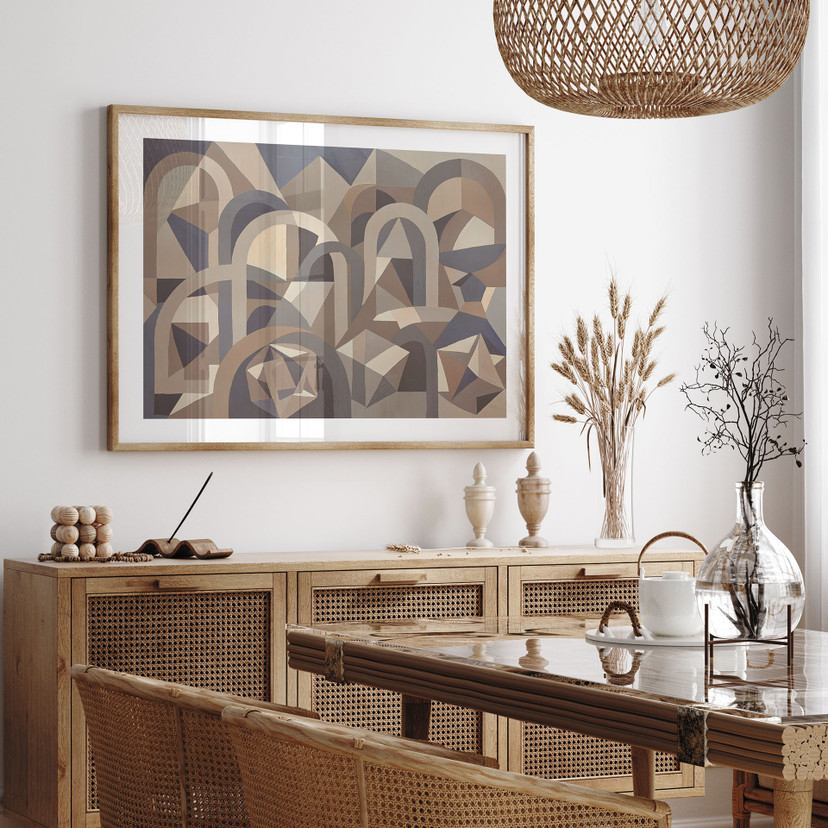 Poster Silent Axis - Geometrische Architectuur - Sir Edward x Grigory Gladarev