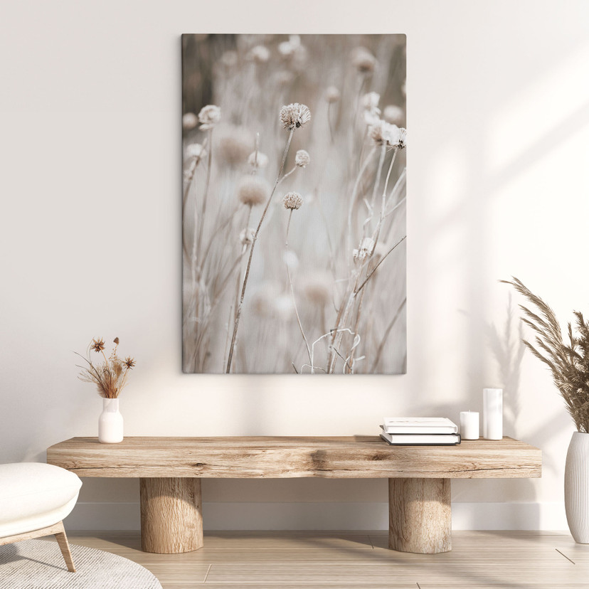 Tableau sur toile Fleurs séchées dans des tons doux - Annie
