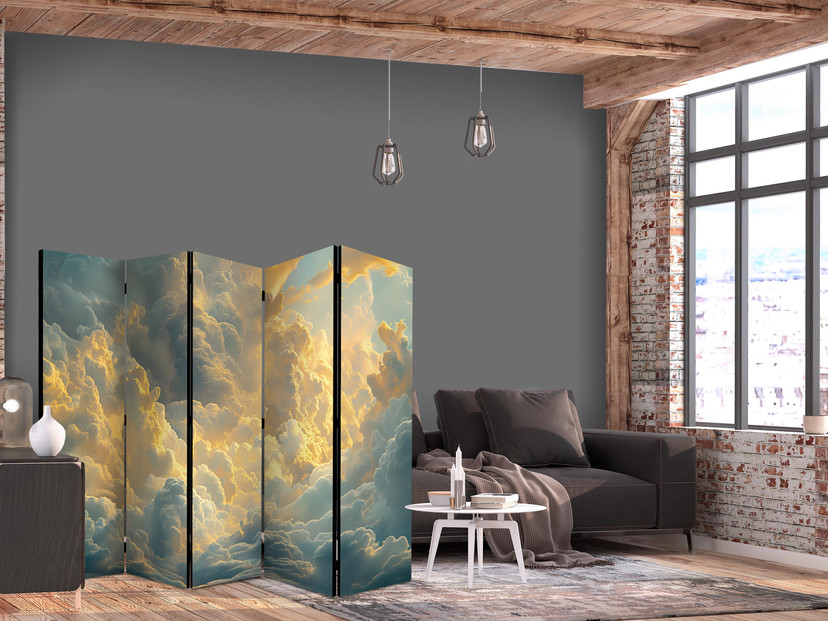 Paravent, Raumteiler freistehend, Trennwand - Last Breath: Evening Clouds, 5-teilig - 225x172 cm