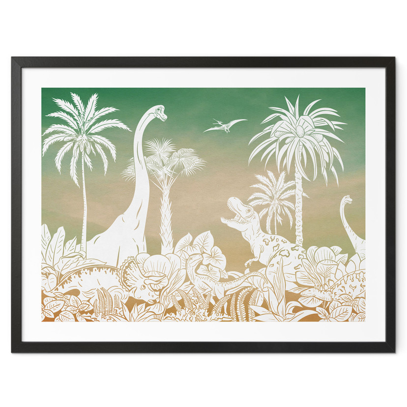 Plakat Eventyrlig tur til dinosaurerne - Ombre - Kikki Belle