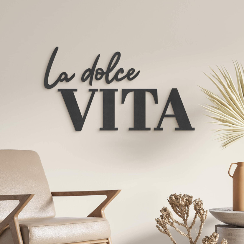 napis 3D MDF La dolce Vita - nowoczesny
