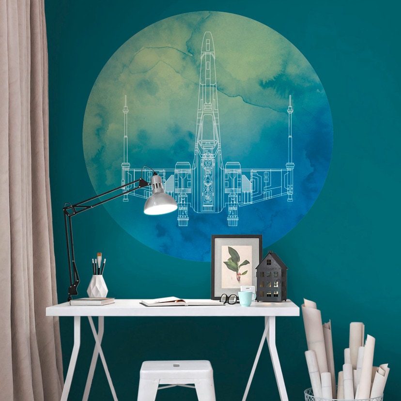 Selbstklebende Vlies Fototapete - Star Wars X-Wing - 125 x 125 cm