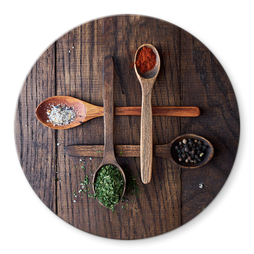 Tableau sur verre Aleksandrova - Epices diverses - Rond