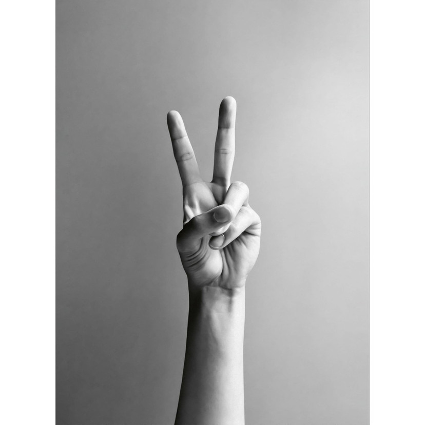 Fototapeta Victory Hand - Znak pokoju i zwycięstwa - Bühler