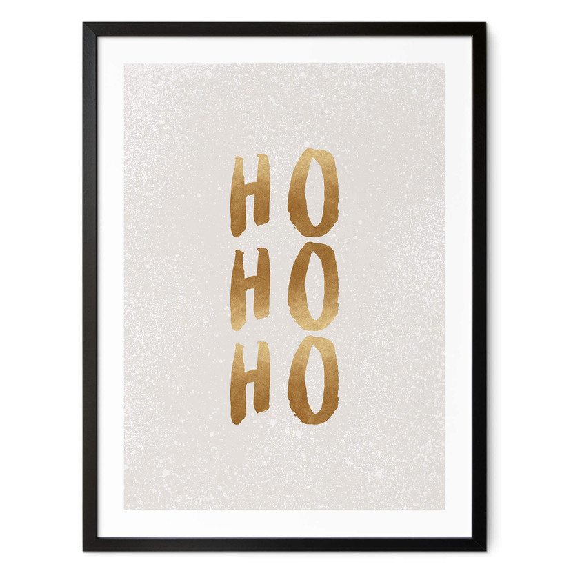 Poster Weihnachten - Ho Ho Ho in Gold - Orara Studio
