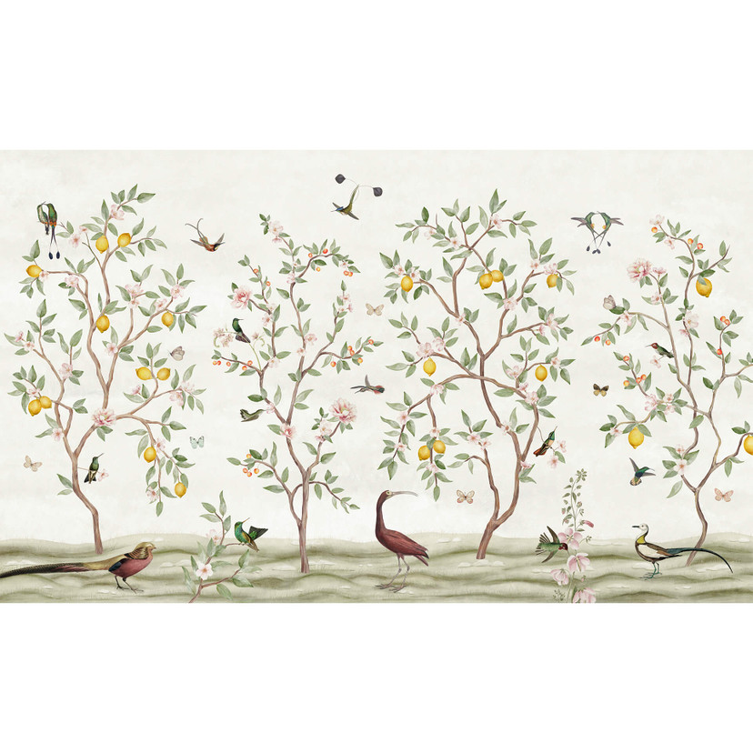 Sir Edward - Fototapeta Chinoiserie z drzewem cytrynowym