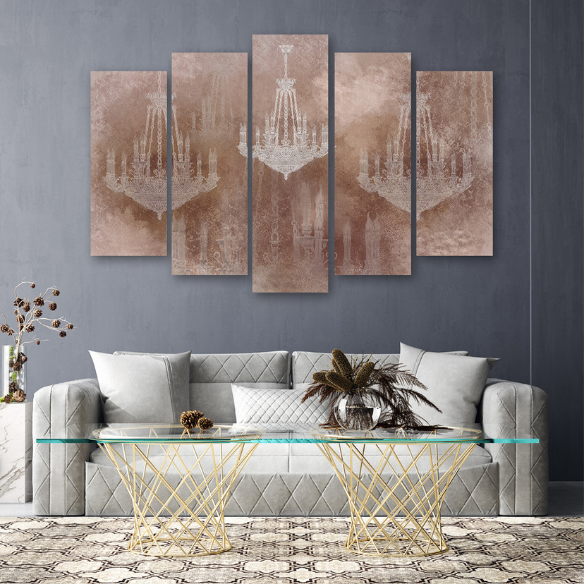 Canvas print 5 dele, lysekrone
