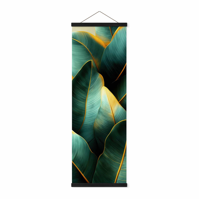 Textielposter Exotische bananenbladeren - Jaszke - Panorama
