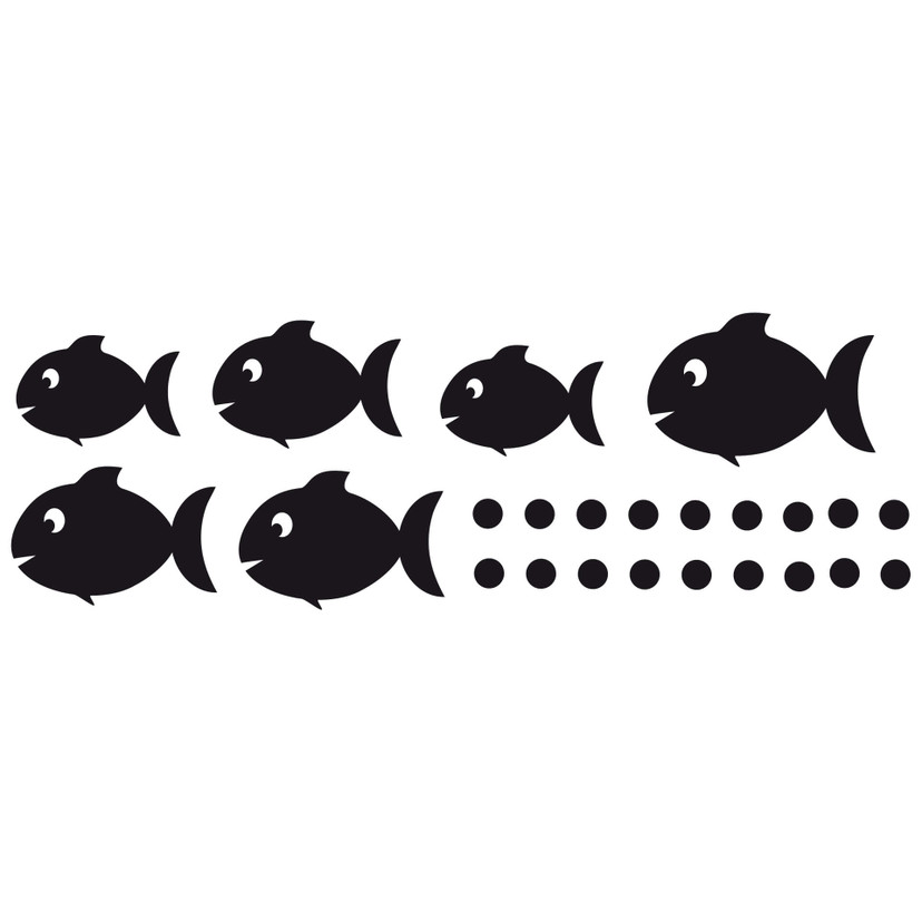 Wallsticker Klinke deko: Fiske sæt 2