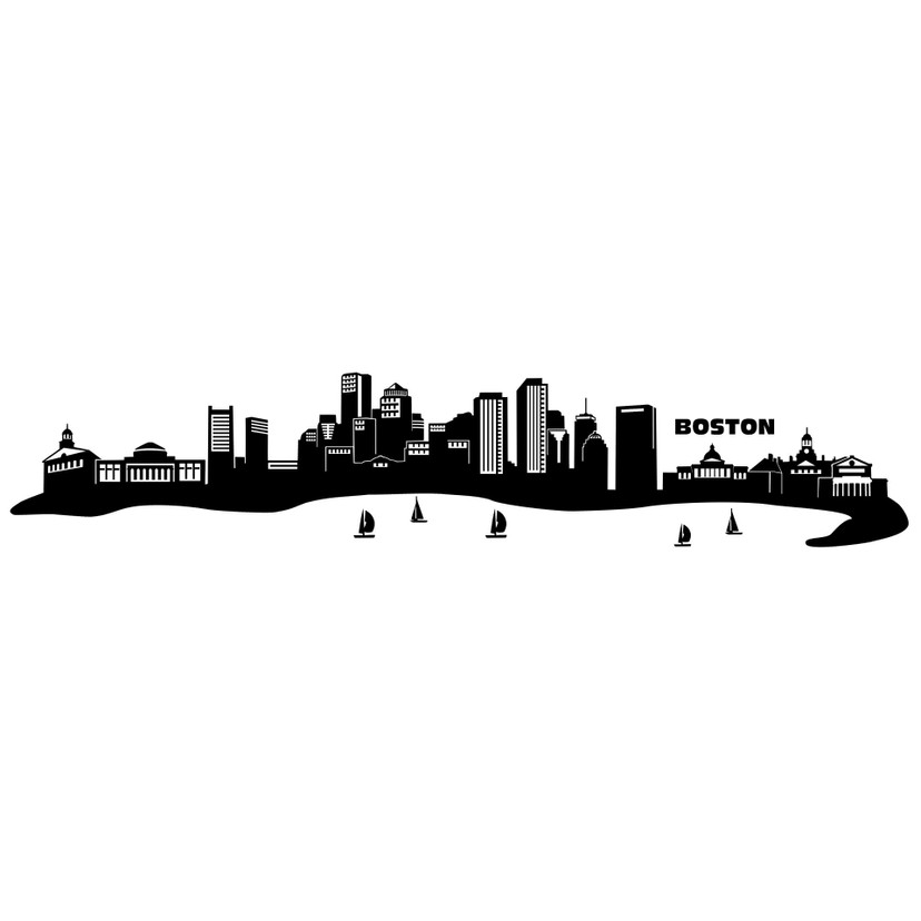 Wallsticker Boston Skyline