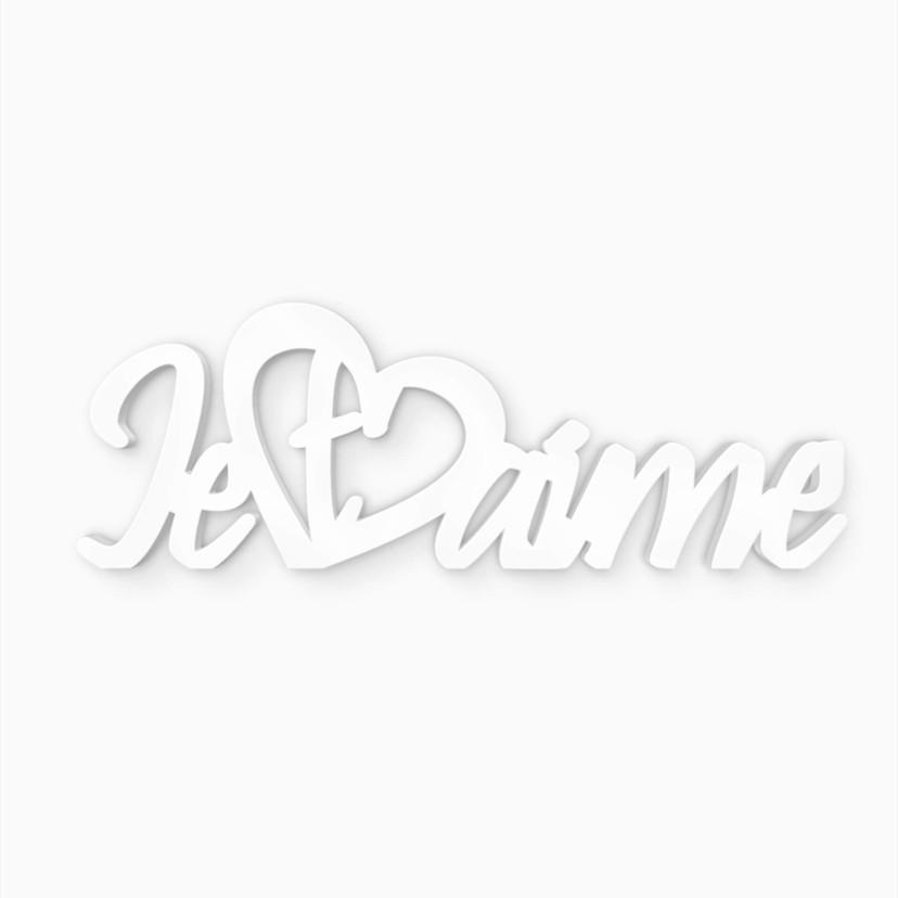 Litery ozdobne 3D Je t'aime
