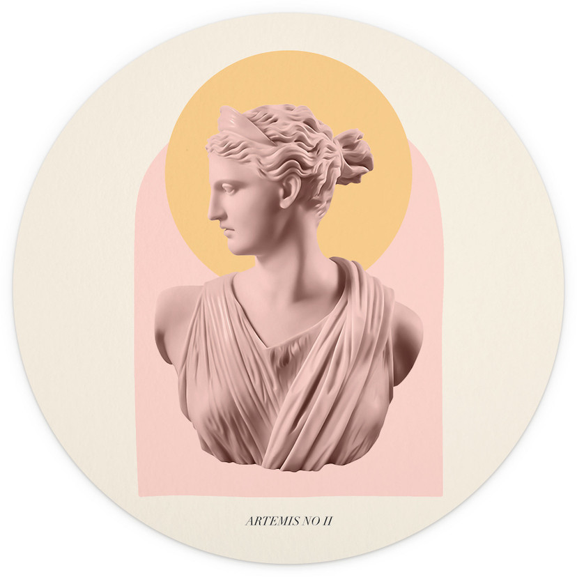 Behangcirkel Beeld van de godin Artemis - Grace Digital Art - vliesbehang/zelfklevend vliesbehang