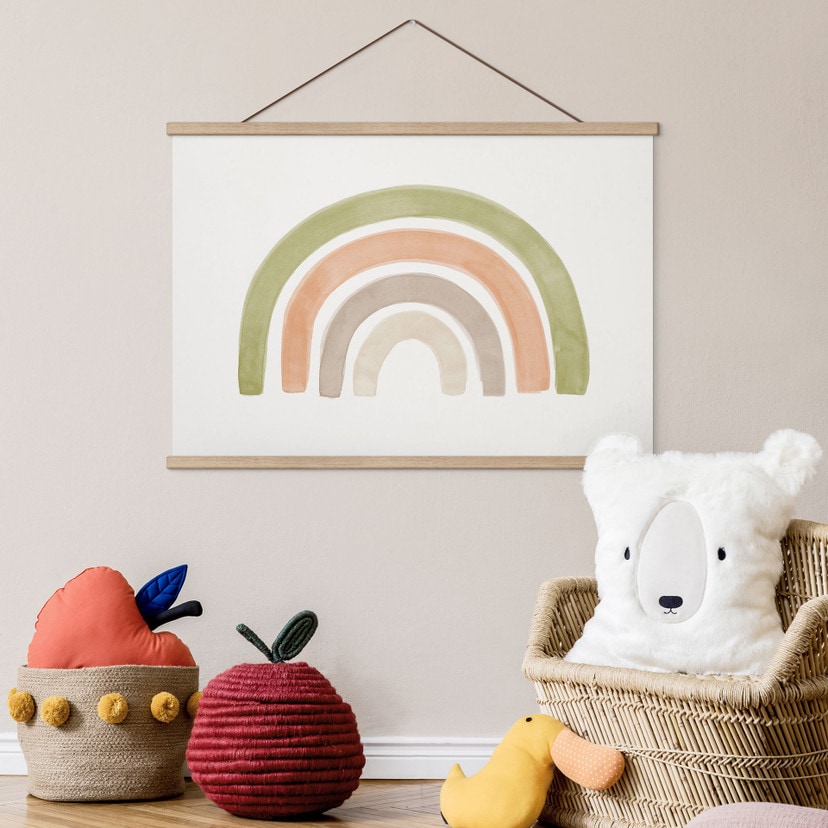 Affiche textile Arc-en-ciel aquarelle - Nouveauprints