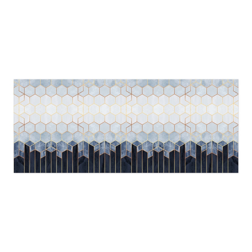 Revêtement pour cuisine autocollant Fredriksson - Hexagone : Bleu et blanc