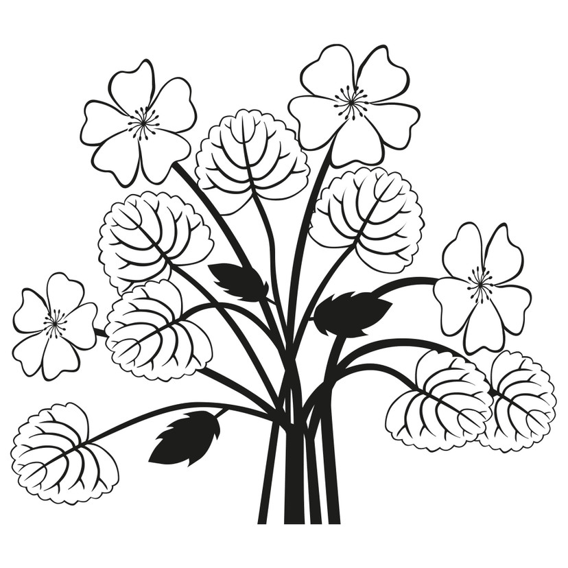 Wallsticker Blomster Buket