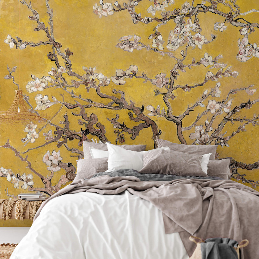 Papier peint photo van Gogh - Fleur d'amandier ocre