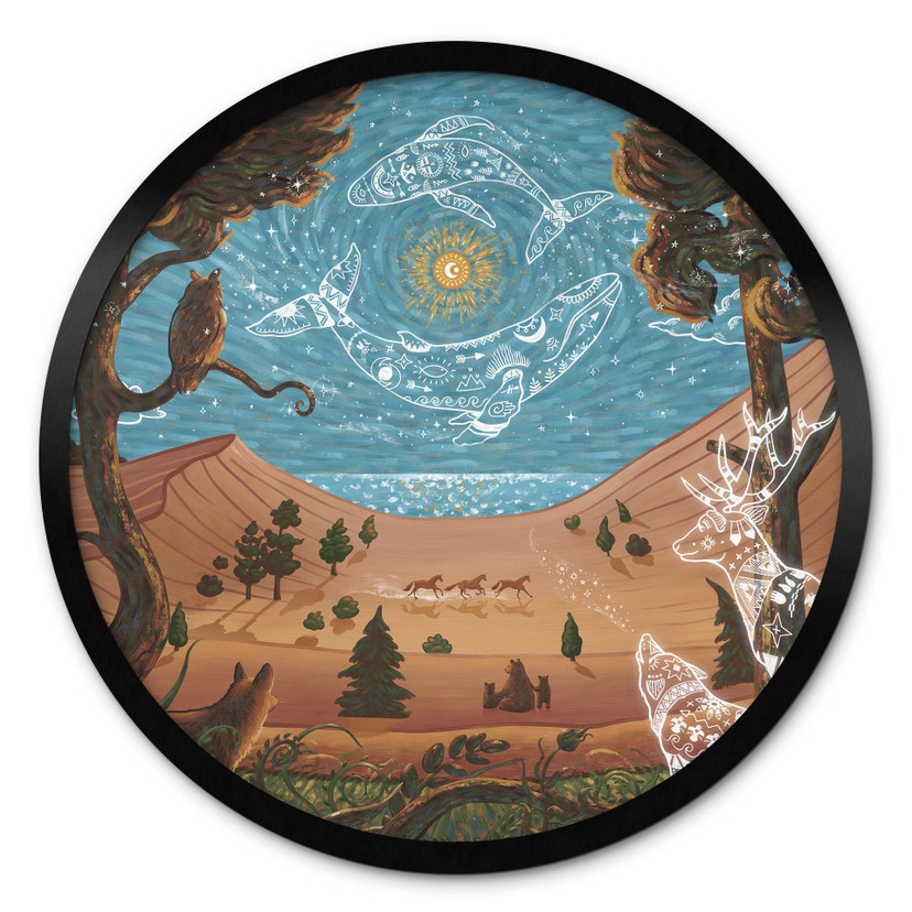 Poster Royaume Animal Spirituel dans la Nuit - Oliver Robins - Rond