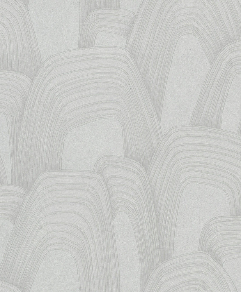 Tapeta z włókniny o wyglądzie 3D, geometryczna grafika wzgórza w kolorze szarym