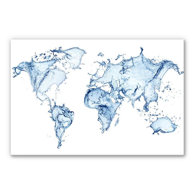 Akrylbillede Splashing Worldmap
