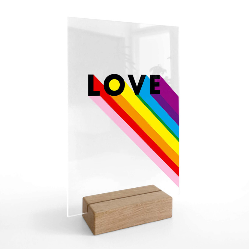 Akrylglas borddekoration LGBTQIA+ Love