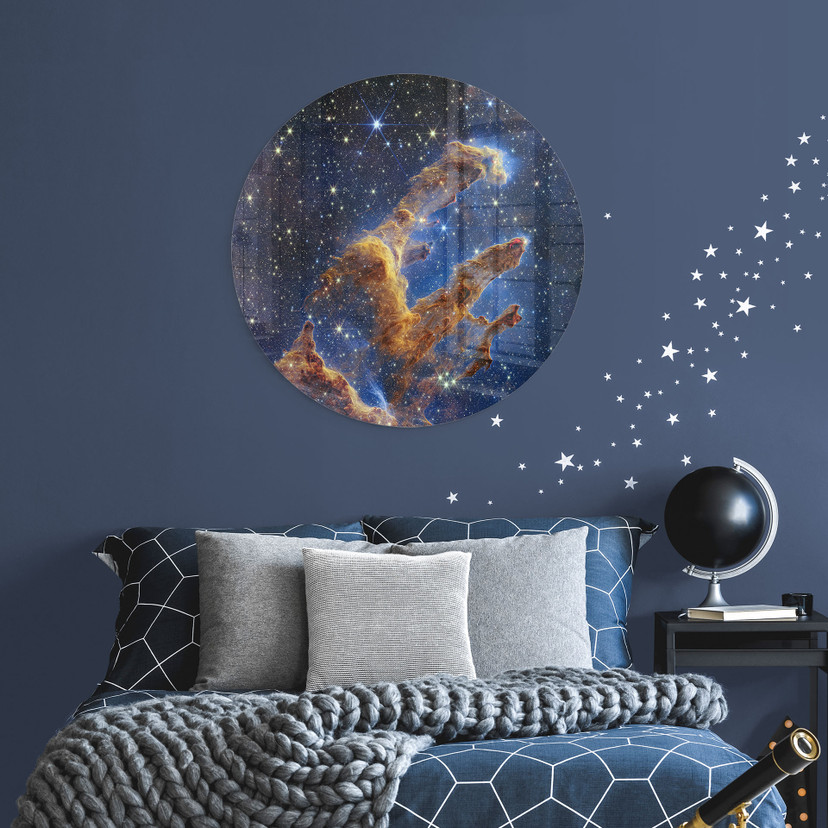 Glasbillede - James Webb Telescope - Skabelsens søjler - Rund