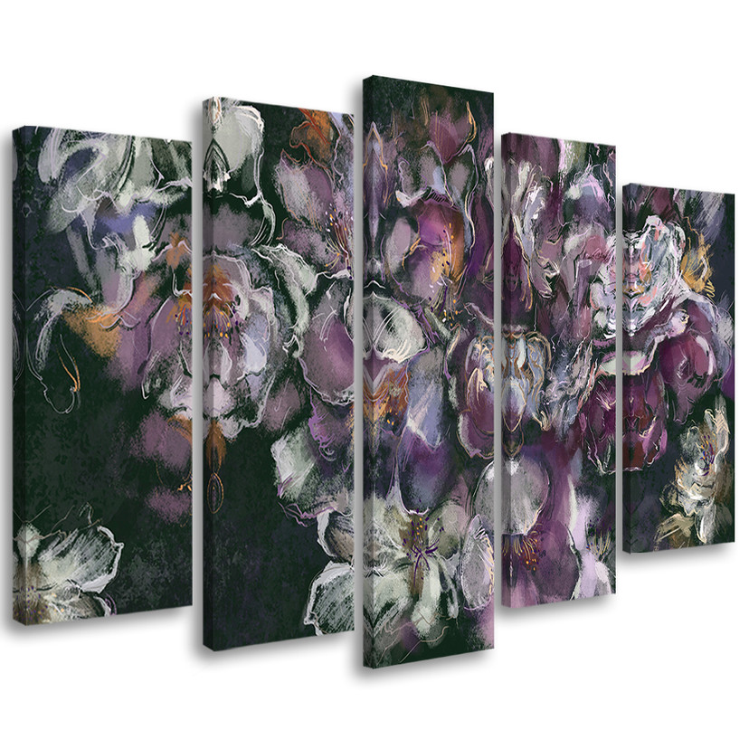 5 stykke lærredstryk, Irisblomst