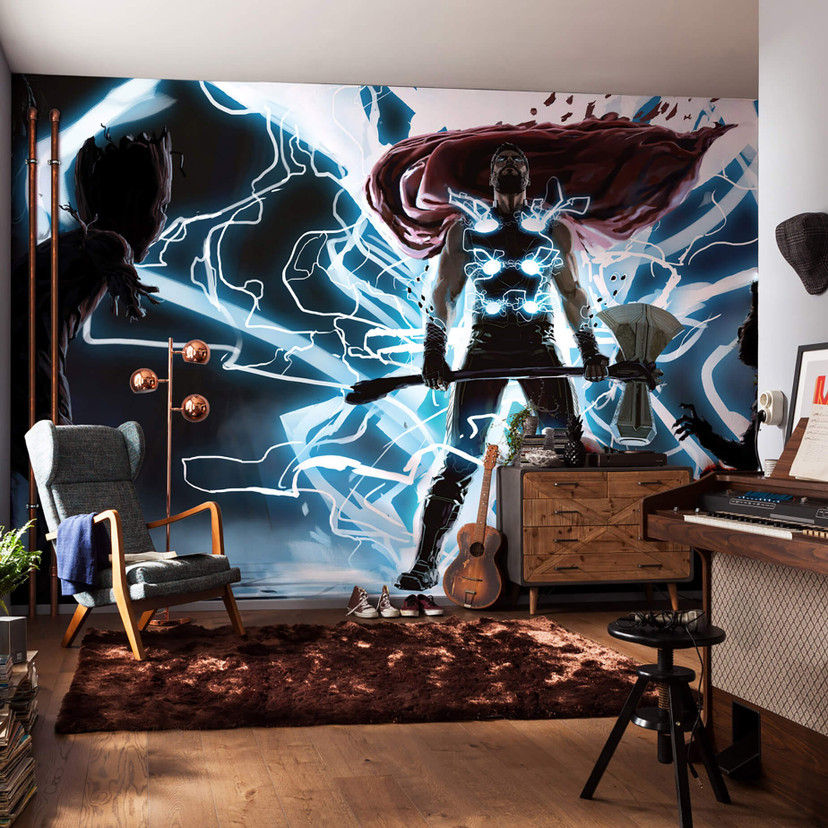 Non-woven tapet - Thor God of Thunder - 500 x 280 cm
