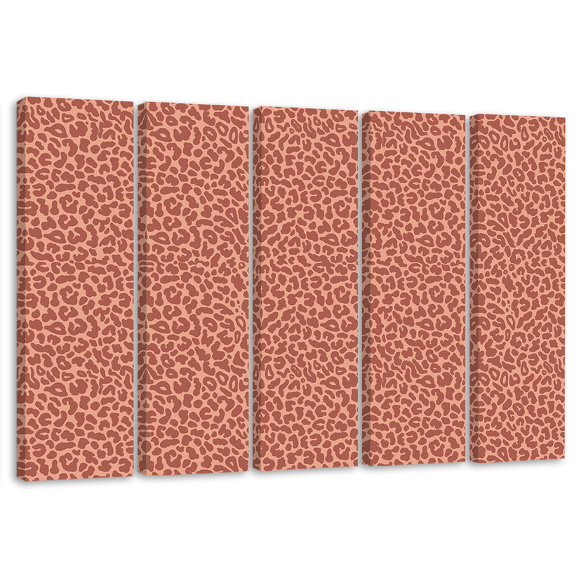 5 stykke lærredsprint, Leopard Leopard Pels Patches Mønster