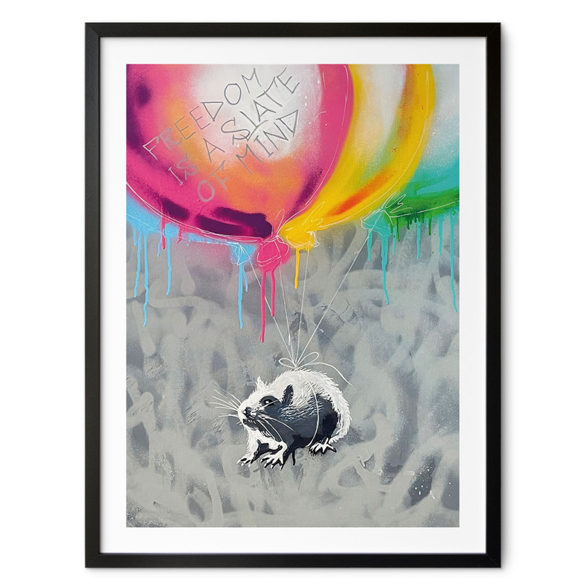 Poster Rat Street Art Ballons Freedom - Habib