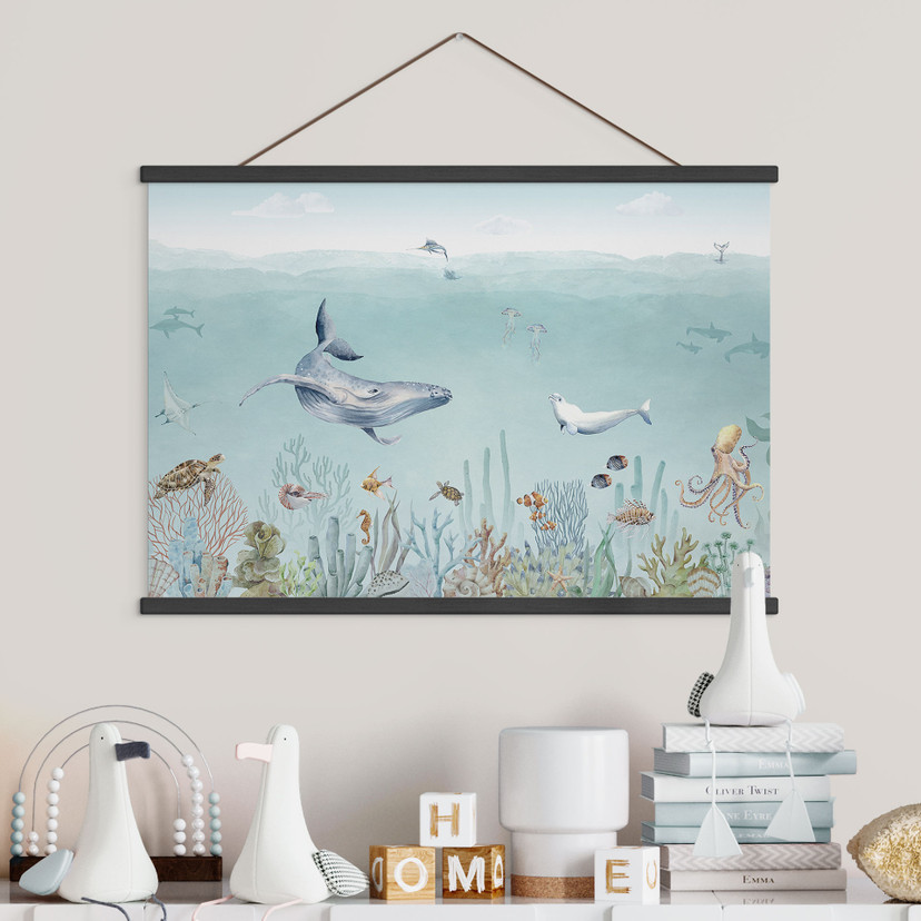 Habitación infantil Póster de tela Vida marina - Kikki Belle