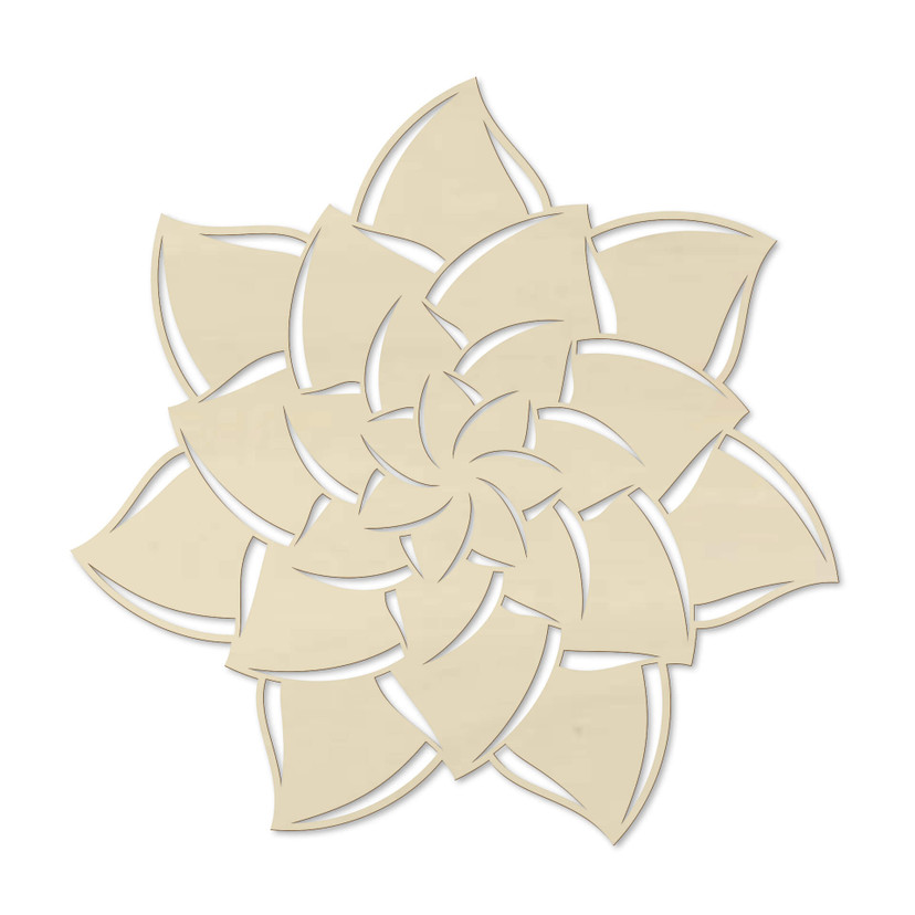 Sztuka z drewna topoli - Mandala kwiatowa 02