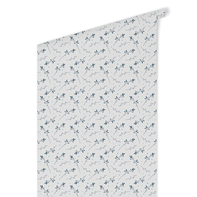 Papier peint à motifs Kvilis - Herbacées bleues