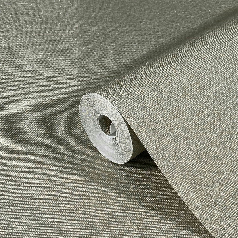 Non-woven tapet med et let tekstureret look i massiv guldstruktur