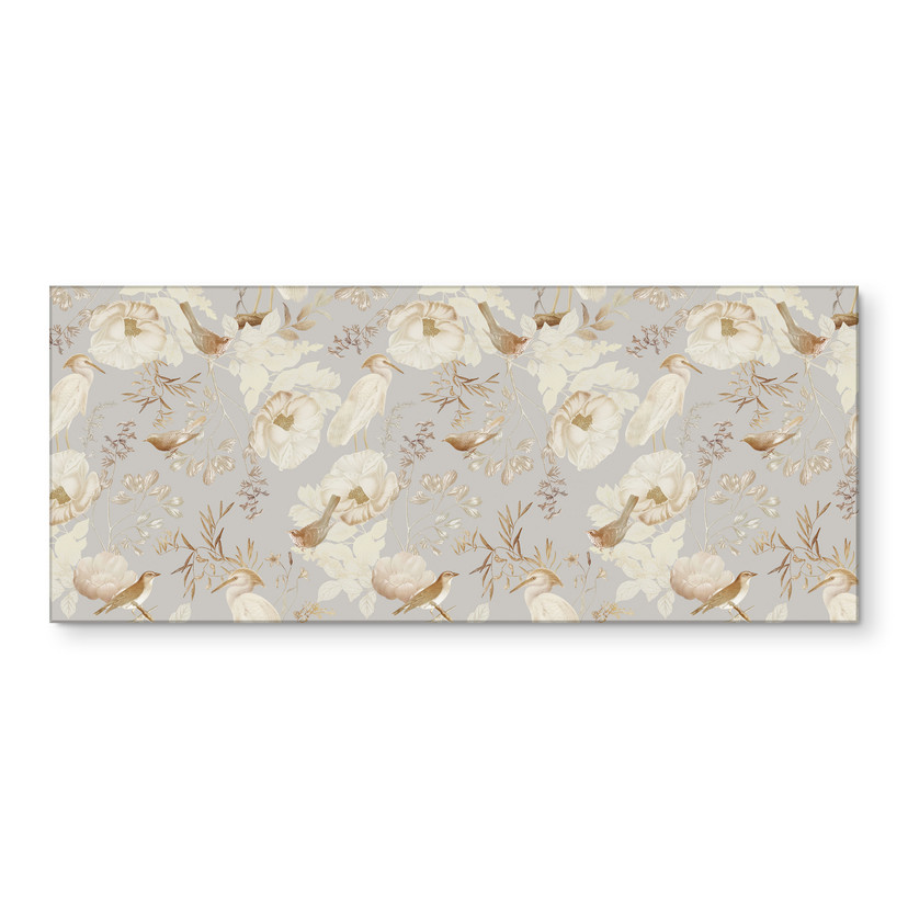 Rivestimento cucina Uccelli tra fiori bianchi - UN Designs