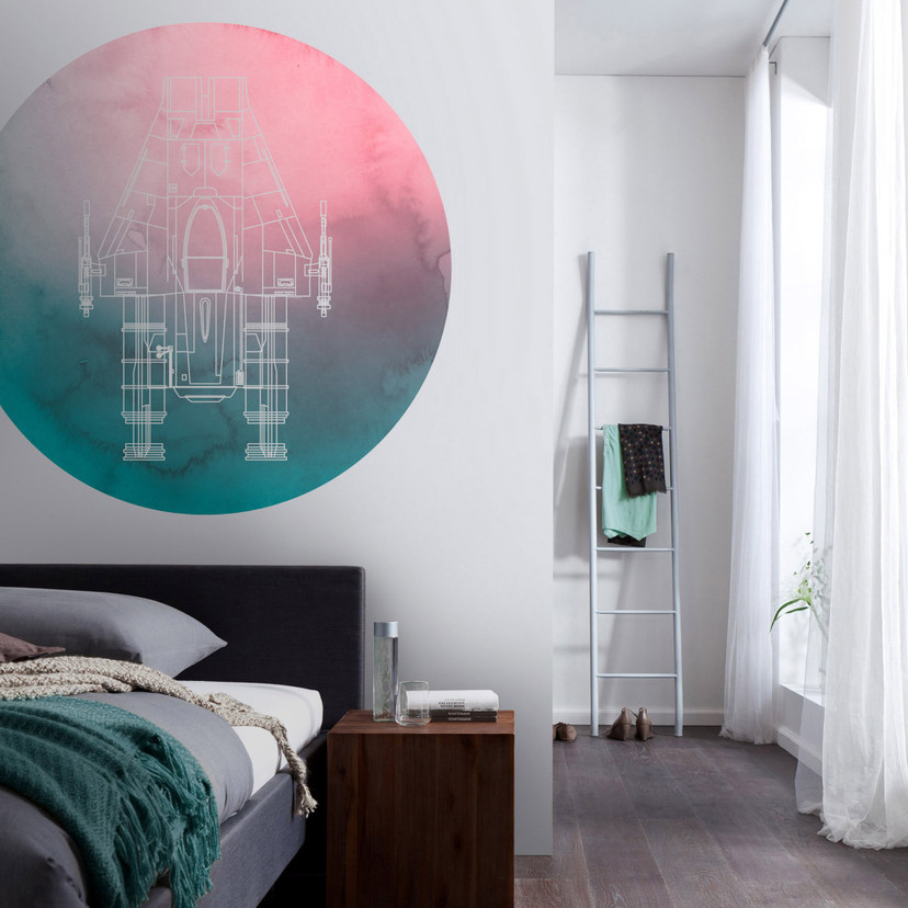Selbstklebende Vlies Fototapete - Star Wars A-Wing - 125 x 125 cm