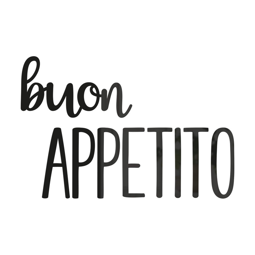 Akrylowa dekoracja kuchenna z hasłem Buon Appetito