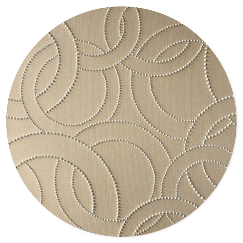 Wallsticker Abstrakte ringe beige - Grande - Rund